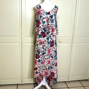 Boutique Women’s High-Low Multicolor Floral Maxi Dress Size 0X